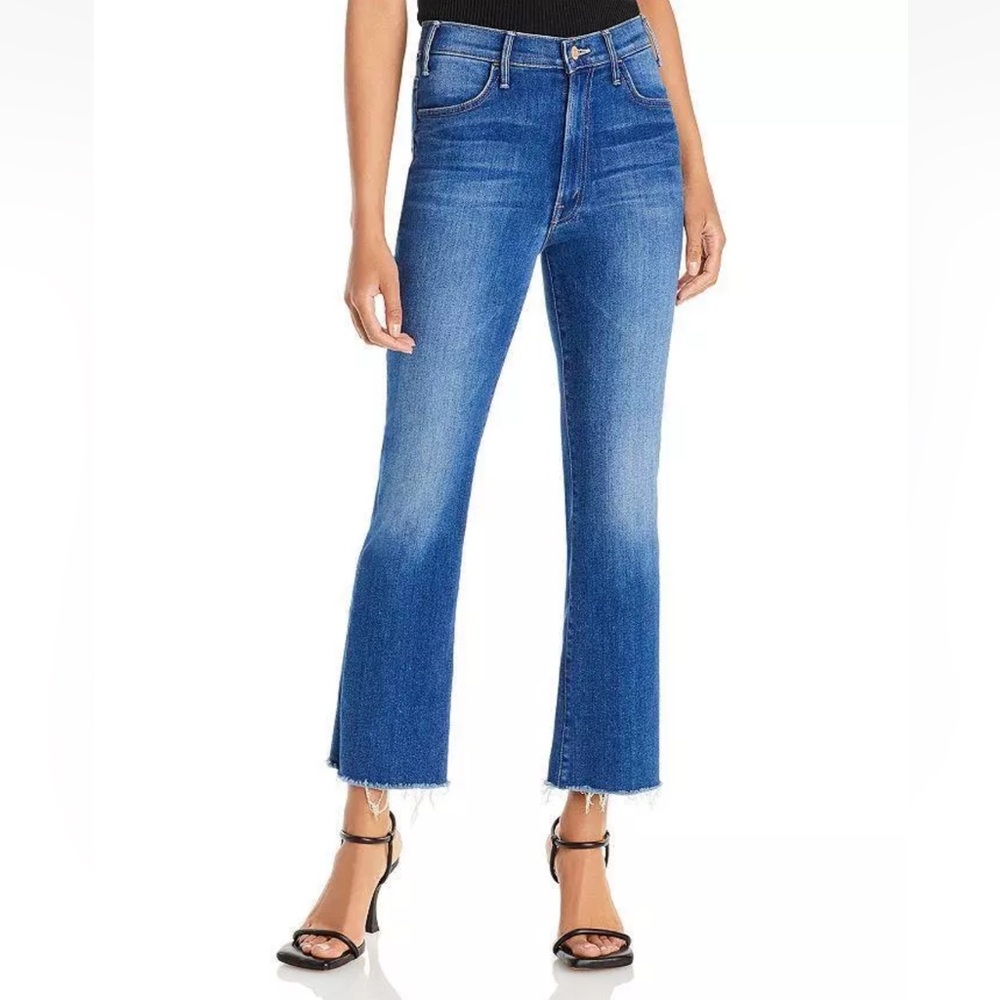 Mother Jeans The Hustler Ankle Fray Balls Of Yarn Womens 26 Cropped Denim